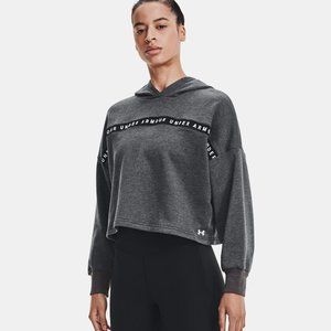 Under Armour | Gray Taped Fleece Cropped Pullover Hoddie | S